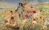 Famous Knight Paintings - The Knight of the Flowers